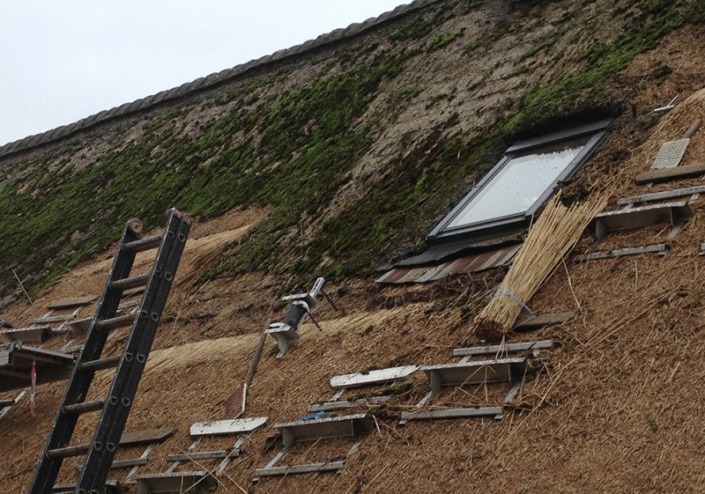 opstoppen rieten dak