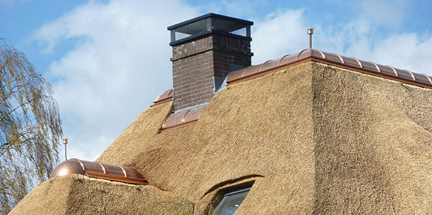 koperen nok met sprenkel installatie