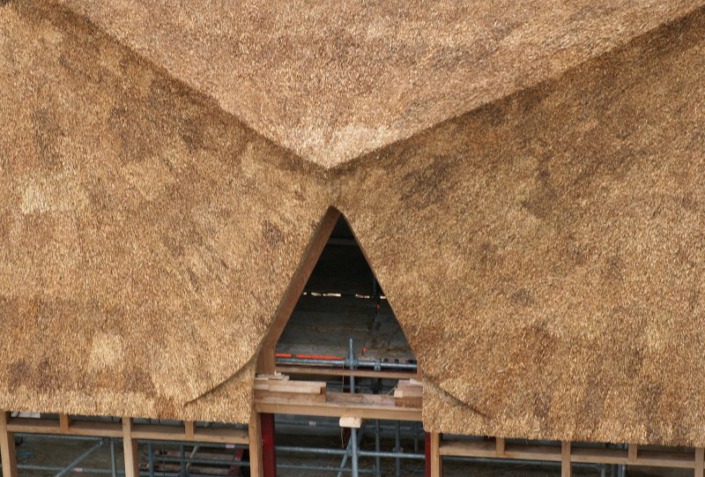 dakkapel in rieten dak