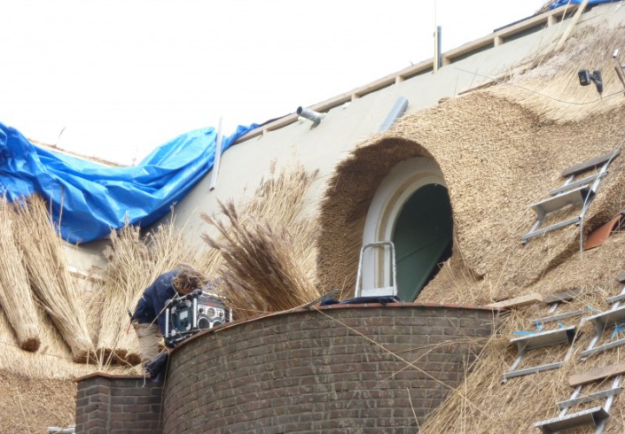 van pannen naar riet schroef dak