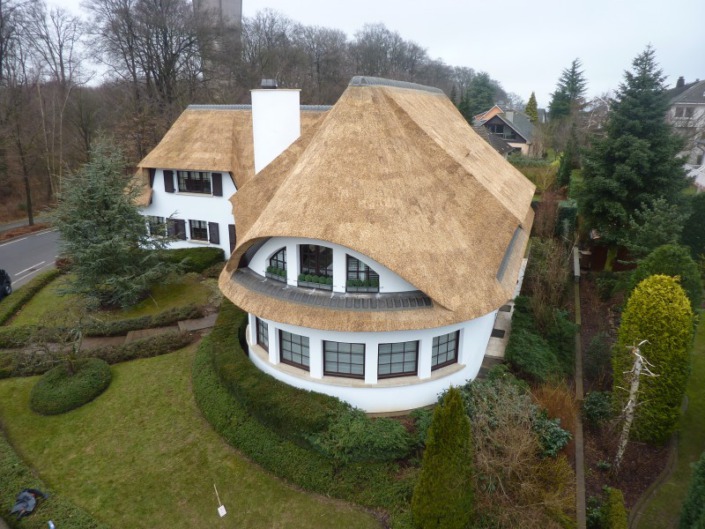 vervangen rieten dak op villa in luxemburg