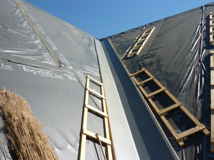 stalen kilgoot rieten dak