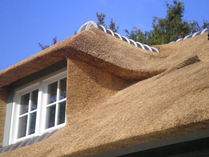 dakkapel in riet verwerkt