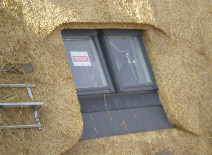 duo dak venster in rieten dak