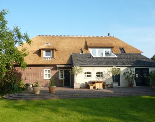 vernieuwd rieten dak