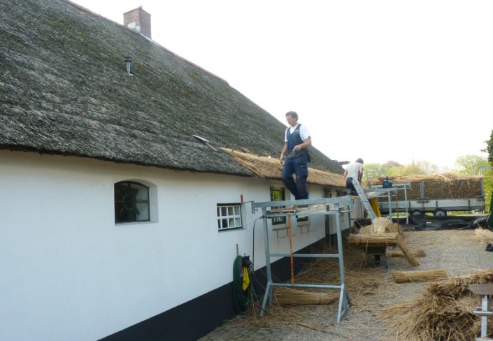 verdrijven van het rieten dak
